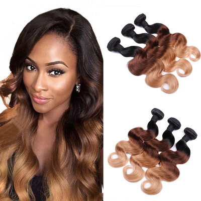 

Ombre Brazilian hair Brazilian Virgin Hair Body Wave 3 Bundles Ombre Hair Extensions 3 Tones 1b/4/27 Ombre Human Hair Weave