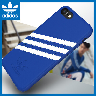 

adidas (Apple Adidas) 8 classic three stripes trendy mobile phone case mobile phone back cover for Apple iphone7 4.7 inches blue