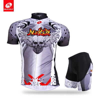 

Nuckily summer short sleeve full zip cycling wear breathable set for men AJ210BK269