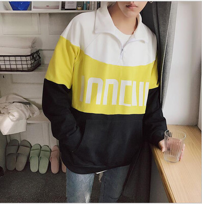 

Autumn new loose hip-hop lapel sweater student print loose jacket