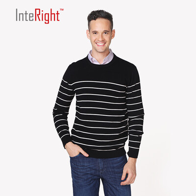 

INTERIGHT cotton men&39s cross neck round sweater black  code