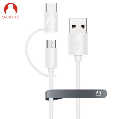 

Snowkids Micro USB / Type-C комбинированный интерфейс MeiZu телефонная линия / зарядный кабель 1,5 м подходит для музыки, как белый / Huawei P9 / Samsung
