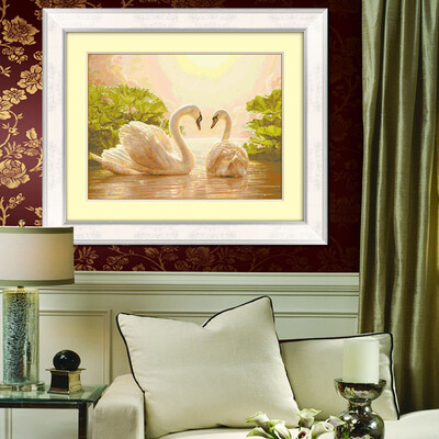 

embroider DIY DMC Cross stitchSets For Embroidery kits The 2 swans factory direct sale