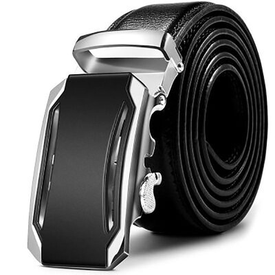 

New leather men 's belt automatic buckle belt Korean trend leisure youth student belt