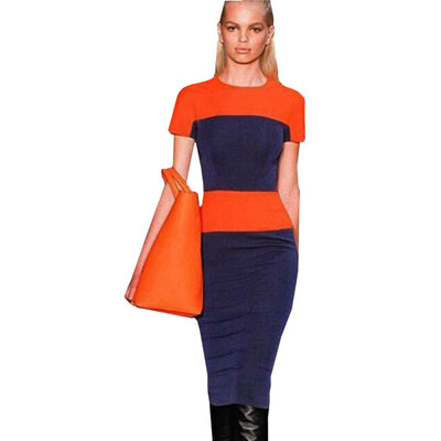 

Lovaru ™Новый 2015 модные новые платья с короткими рукавами простой мода для вышивания цветной карандаш женская платья