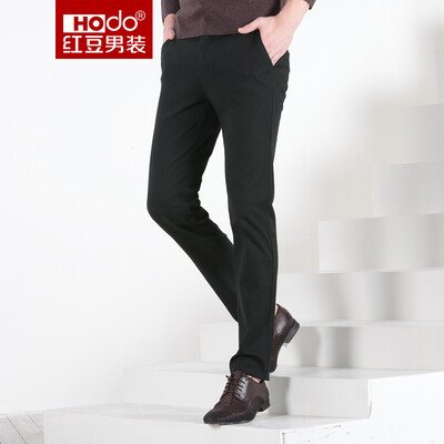 

Красные бобы Hodo Men's Casual Pants Мужские мужские трусы Slim Cotton Blended Casual Pants G4 35