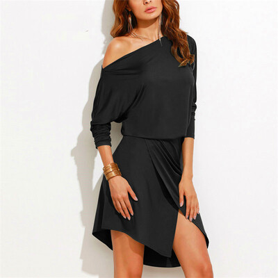 

2017 new oblique shoulder dress