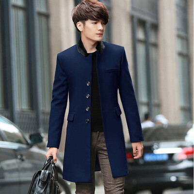 

2017 Winter fashion new in the long section of thick woolen windbreaker men woolen coat