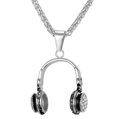 

U7 Stainless Steel Fashion Headset Pendant Necklace Men.Women Jewelry Hip Hop Necklaces