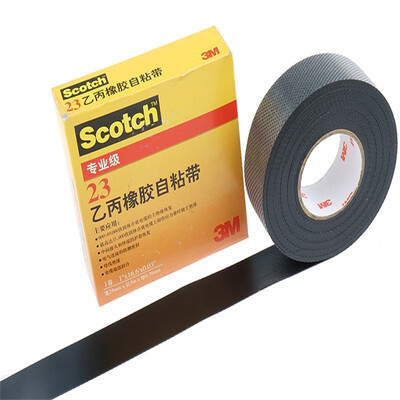 

3M 23 electrical&electrical insulation ethylene-propylene rubber high temperature&high pressure self-adhesive tape insulation tape waterproof electrical tape black 254mm × 5m × 076mm single