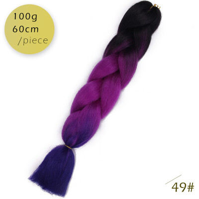 

AISI HAIR 100g / pcs 24inch Kanekalon гигантский косы Волосыломбер Две тонныЦветные синтетические волосы для кукол Вязание крю