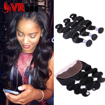 

Mink Malaysian Body Wave With Closure 13x4 Ear To Ear Lace Frontal Closure With Bundles 100 Unprocessed Human Hair