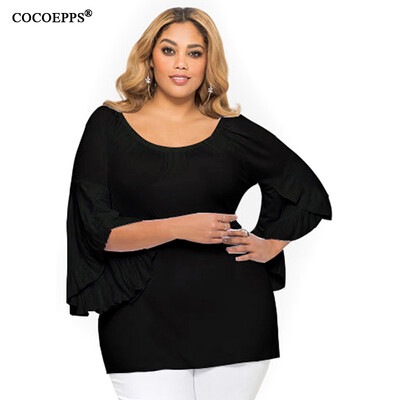 

COCOEPPS Off Shoulder Plus Size female T-shirt NEW 2017 black Grey Women tops Cotton harajuku Casual Large size T Shirt XL-6XL
