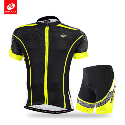 

NUCKILY Men's summer cool max cycling apperal short sleeve cycling jersey and short set