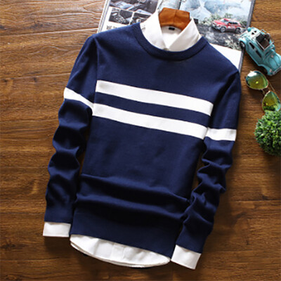 

Men 's sweater round neck spring and autumn new line clothing men' s sweater thin section Slim sweater men 's clothing