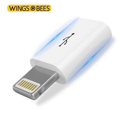 

Beewing Android адаптер адаптера Apple Micro USB для молнии зарядный кабель поддержка iphone5 / 6s / 7/8 Plus / ipad AIR mini white