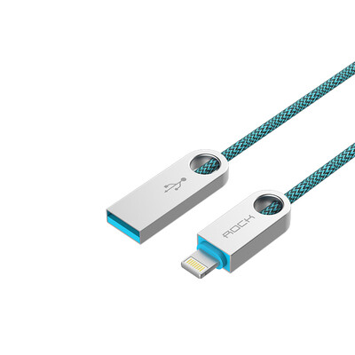 

Rocker (ROCK) Zinc Alloy Apple Data Cable Charging Line for Apple 6iPhone7 / 5s / se / 6 / 6s / Plus iPad4 / 5 1.8 Peach Blue