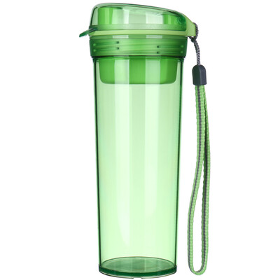 

Jingdong Supermarket Tupperware Tupperware crystal color tea rhyme heart plastic with tea leakage student movement leak-proof portable water cup with carry rope 400ml sweet melon green