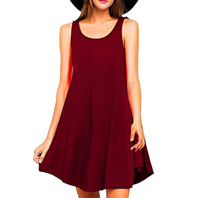

2017 summer bursts sleeveless vest loose loose color dress women's clothing