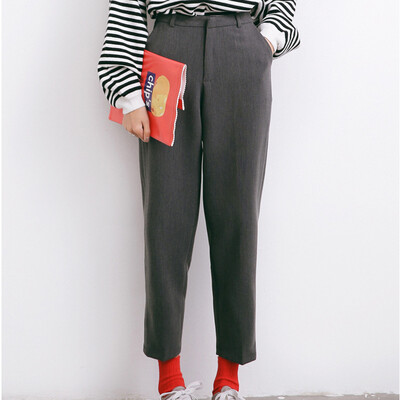 

City plus CITYPLUS 2017 autumn&winter new women&39s clothing wild straight pipe pants warm loose nine points pants CWKX178473 gray M