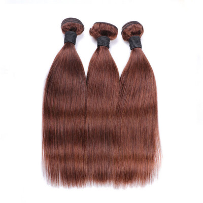 

4# Light Brown Brazillian Straight Virign Hair 8A Brazilian Straight Hair Human Hair Extensions Brazilian Hair 3 Bundles