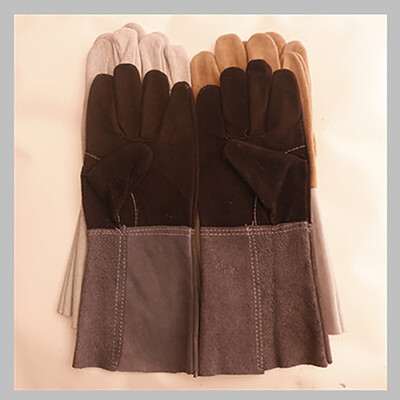 

Cow split suede leather long gloves welding gloves