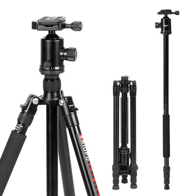 

TRIOPO T-368 D-2A portable tripod folding folding axle reversible removable feet