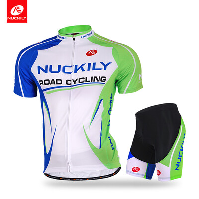 

Nuckily summer short sleeve couple nature green cycling suit for men MA003MB003