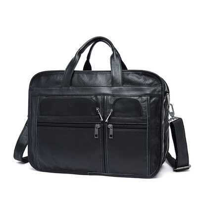 

DALFR Genuine Leather Briefcase Shoulder Bag Men 19 Inch Business Style Messenger Bags Cowhide Brand Bags for Men