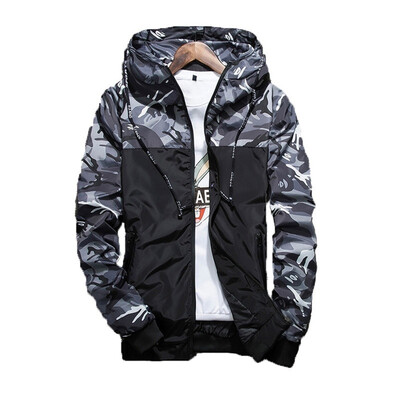 

2017 Fashion Men Camouflage Coat Mens Hoodies Jacket Clothing Windbreaker Coats Outwear-Green,Red,Grey M-5XL LJS