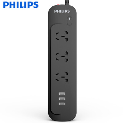 

Philips (PHILIPS) 3 гнездо для подключения к двери для детей с защитой от утечки 1,8 м 3USB 2.4A плата для подключения молнии защита от перенапряжения защита от перегрузки