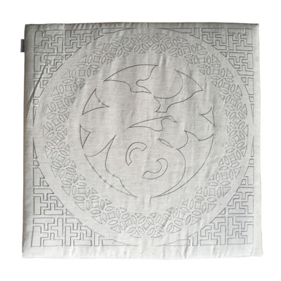 

Nobildonna 亚麻莲花刺绣蒲垫方形禅垫/拜椅拜垫瑜伽打坐垫蒲团圆形座垫