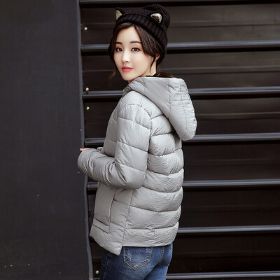 

Winter short paragraph women's cotton hooded loose cold feathers down large size thick cotton jacket jacket