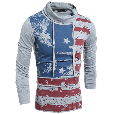 

HEYKESON Men T-Shirt MenS Fashion Sling High Collar T Shirt Long Sleeve Shirt Men Slim Men T-Shirt Tees&Tops XXL TRDS