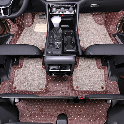 

Huashi Volkswagen Touring foot pad 7 seat new way ang full leather foot pad four seasons universal foot pad wire ring pad modification new way ang special 8 piece set luxury section - brown