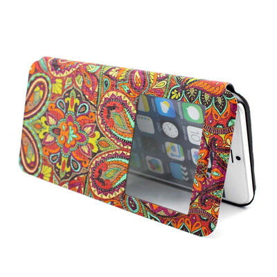 

Mulit-Pattern Matte Flip Skin Case Protective Shell Cover For iPhone 6 Plus 5.5" - Orange Flower