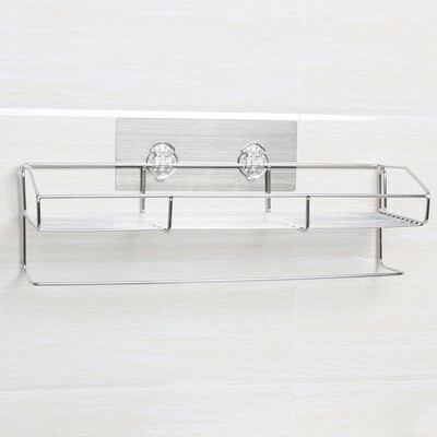 

Le stickers bathroom bathroom racks free punching towel rack stainless steel towel rack toilet storage rack wall-mounted strong seamless hotel toilet bathroom multifunctional storage rack