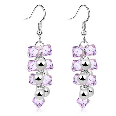 

Austrian Crystal Long Drop Earings Fashion Jewelry For Women Gift Bride Wedding Accessories 7897