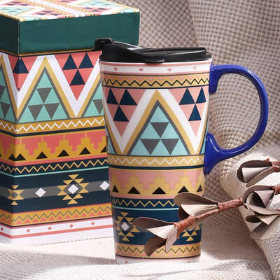 

A Ting Tall Ceramic Travel Mug Coffee Milk Cup with Gifted Box