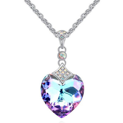 

Fashion High Quality Austrian Crystal Heart Pendant Necklace For Women Gift Bride Wedding Jewelry 25228
