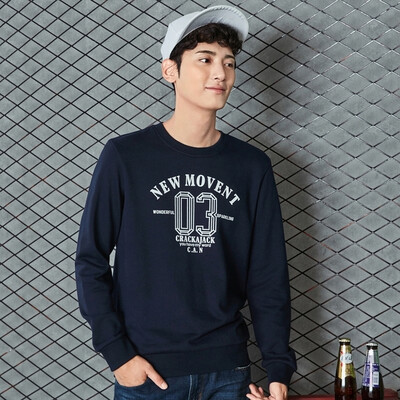 

Semir sweater men 2017 autumn new men Korean version of the trend round collar pullover letter printing shirt 19057161221 military green L