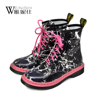 

Persun good quality boot winter balck pebbling patent leather short boots causl style women boots