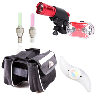 

Kay speed bike five-piece combination with headlights rear lights bike bag willow wind fire wheel valve core fire wheel