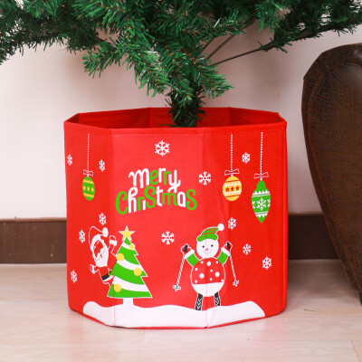 

2 Style Christmas Tree Skirt Base Feet Decoration Accessories Storage Box Cloth Material Festival Party Supplies Gifts