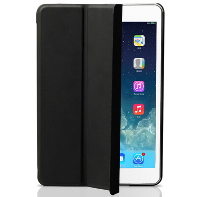 

(I-mu) плодовитый защитный чехол для IPad для Apple, полиуретановый смарт-корпус, интеллектуальный сон, пробуждающий трехкратный кронштейн для отправки пленочного черного