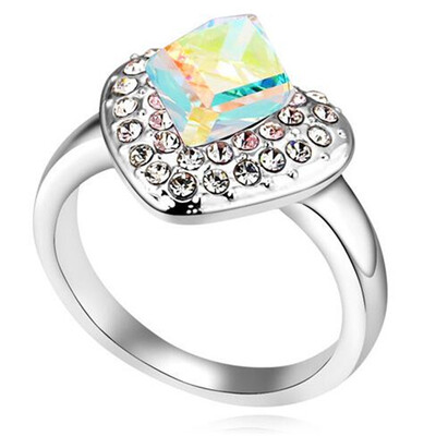 

Austrian Crystal Engagement Rings For Women White Gold Plated Rings Women Gift Bride Wedding Jewelry 14656