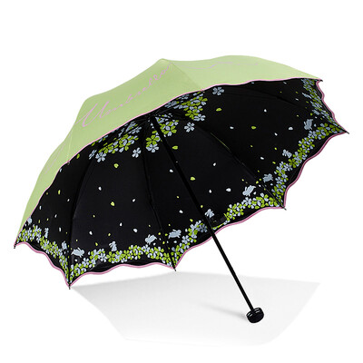 

Cntomlv umbrella ultraviolet radiation beach umbrella Black glue sun umbrella lady bumbersoll three folding dual purpose fresh and