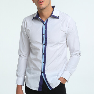 

Brand 2017 Fashion Male Shirt Long-Sleeves Tops High Quality Simple Shirt Mens Dress Shirts Slim Men Shirt
