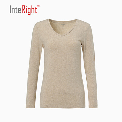 

INTERIGHT Women V Collar Shirt Hemp  Pink