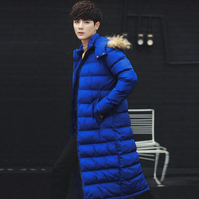 

2017 winter new cotton men long section hood thick coat as gift for men